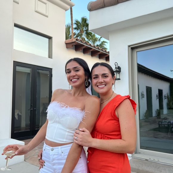 Superdown Romana Bustier Top Crop Bridal white feather top Small - Picture 2 of 5